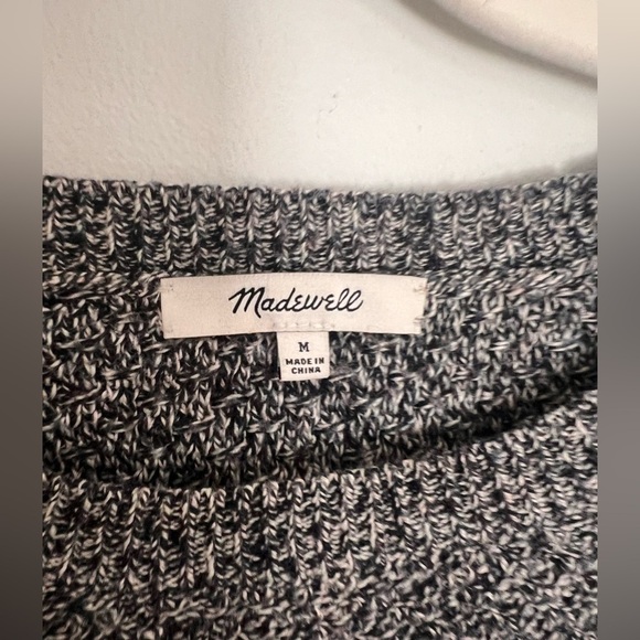 Madewell Medium women’s landmark side zip textured gray long sleeve sweater - Picture 2 of 7